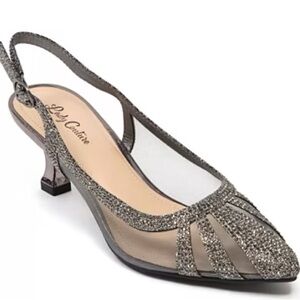 Elegant Glitter Slingback Heels